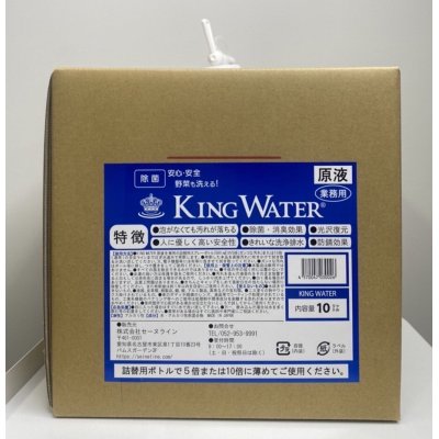 画像1: 【KING WATER（キングウォーター）10L】　業務用のアルカリ性洗剤です。 食べこぼしや皮脂汚れなどタンパク質汚れに優れた効果を発揮します。